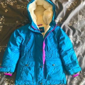 Teal Lands End Winter Coat, Size Medium (5-6)